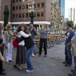 große Verabschiedung im Schatten des Frankfurter Bankenviertels